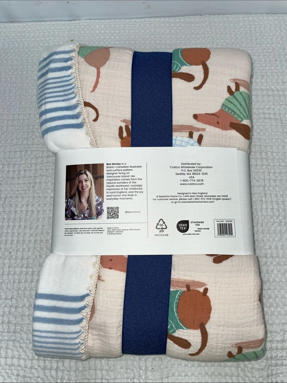 ARTIST COLLECTION COTTON GAUZE THROW WITH PLUSH REVERSE FTL-07-071